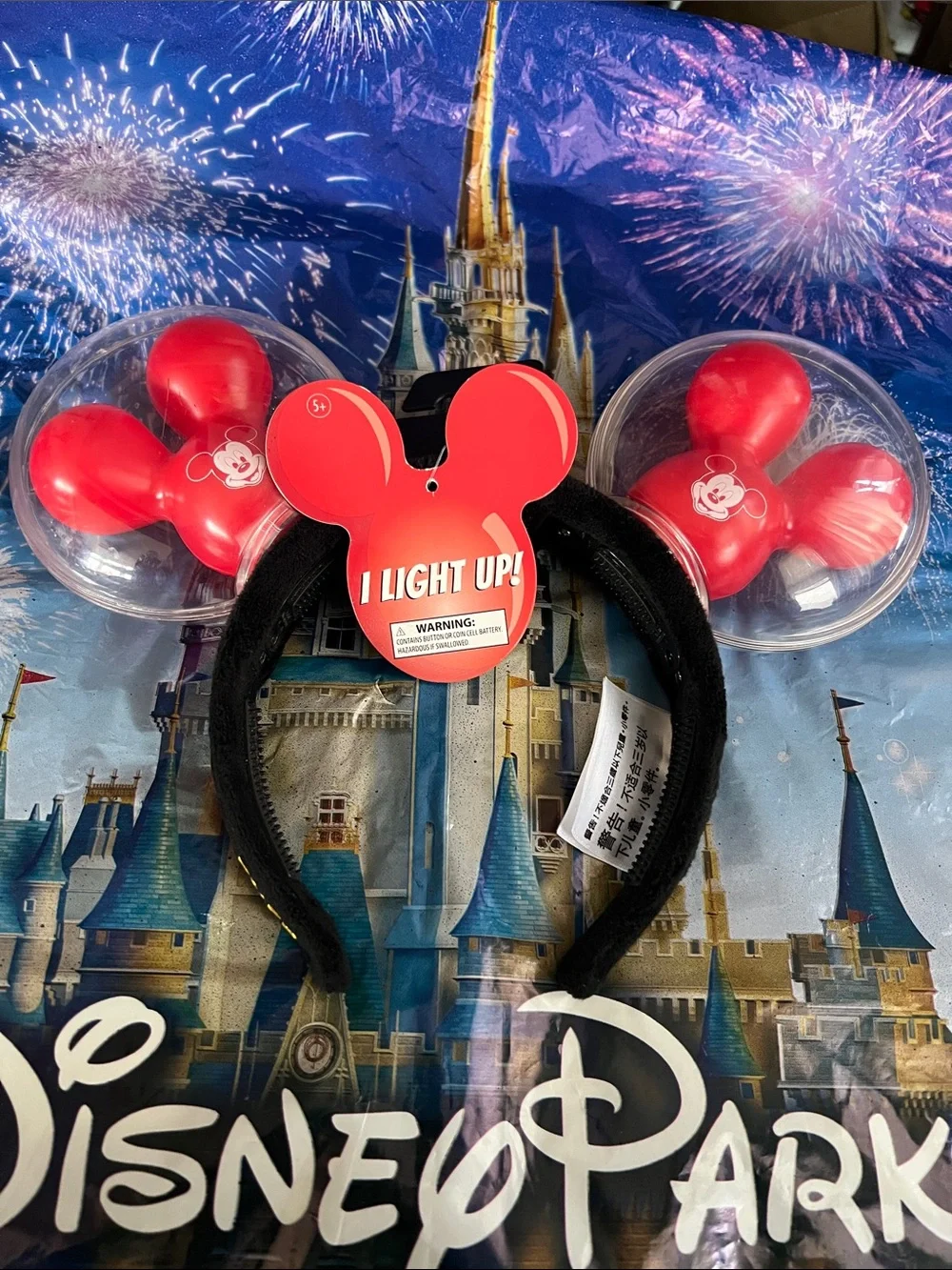 Light-Up Red Mickey Ears Headband - Disney Park